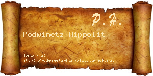 Podwinetz Hippolit névjegykártya
